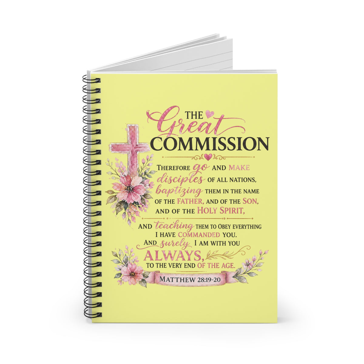 Matthew 28:19–20 Scripture Spiral Notebook