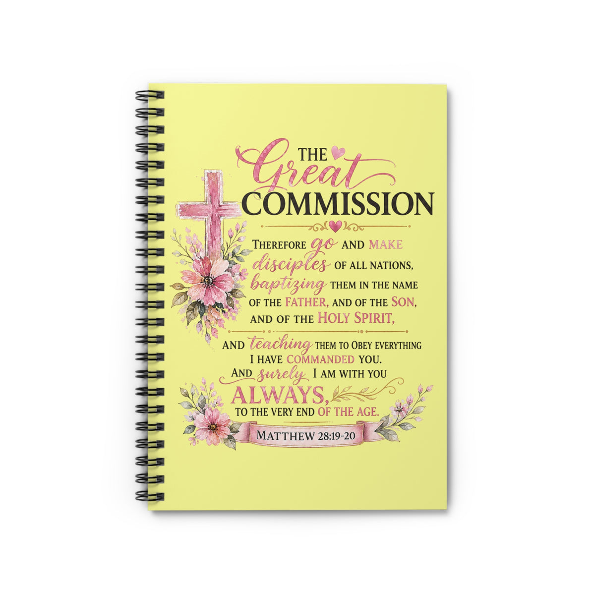 Matthew 28:19–20 Scripture Spiral Notebook