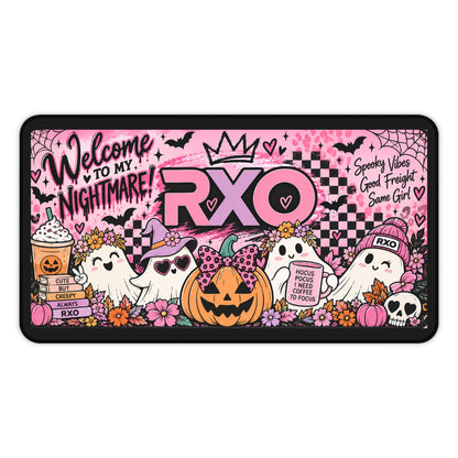 RXO Pink Pumpkin & Ghosts Desk Mat