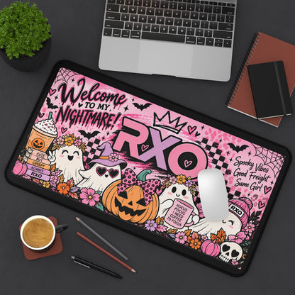 RXO Pink Pumpkin & Ghosts Desk Mat