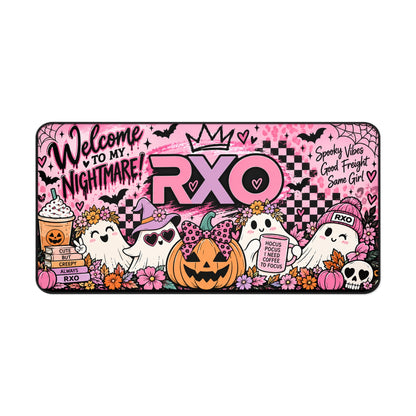 RXO Pink Pumpkin & Ghosts Desk Mat