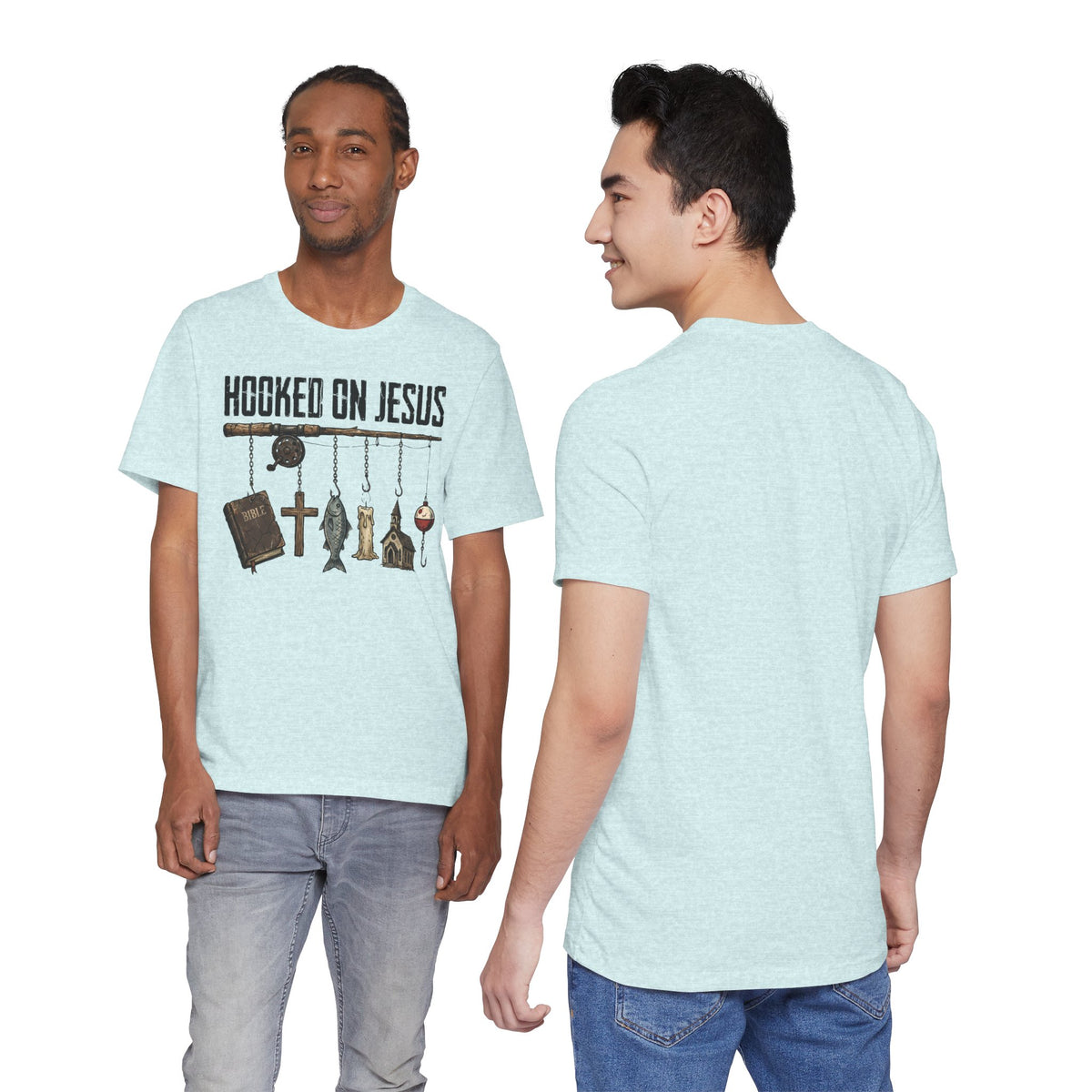Hooked on Jesus - Faith Inspired Men's T-Shirt