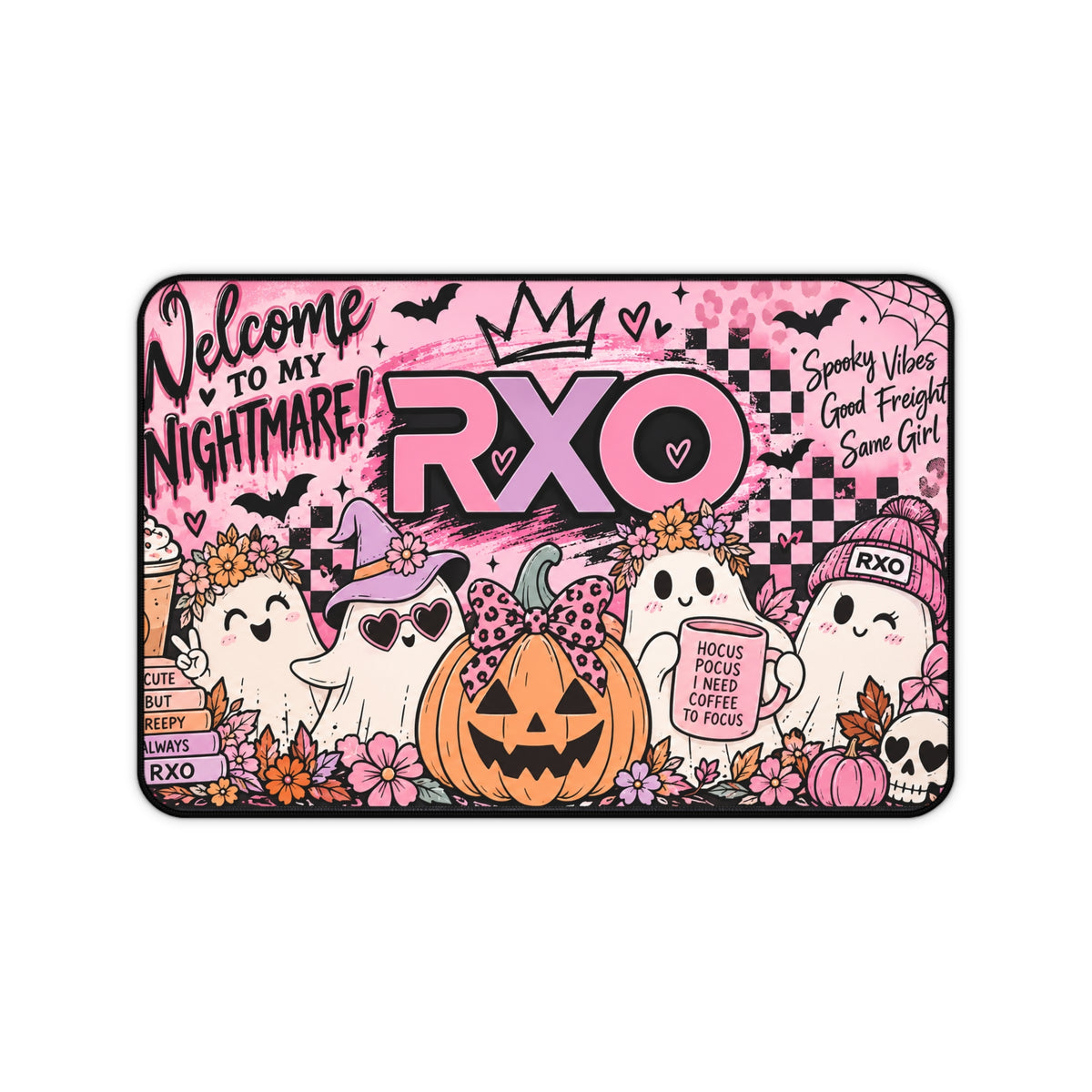 RXO Pink Pumpkin & Ghosts Desk Mat