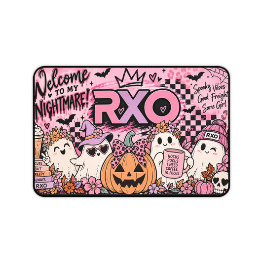 RXO Pink Pumpkin & Ghosts Desk Mat