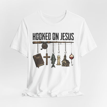 Hooked on Jesus - Faith Inspired Men's T-Shirt